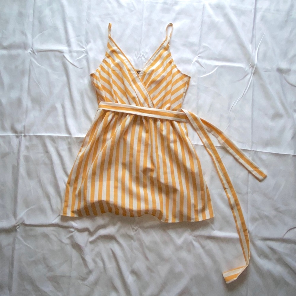 Striped Belted Cami Mini Dress